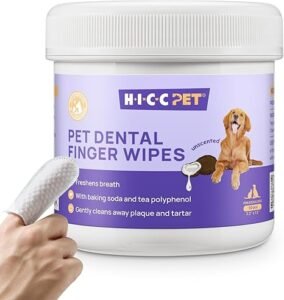 HICC PET Teeth Cleaning Wipes for Dogs & Cats, Vet-Recommended Remove Bad Breath
