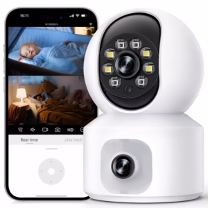GPED Baby Monitor with Dual Cameras, 2K HD Wifi Cameras for Home Security